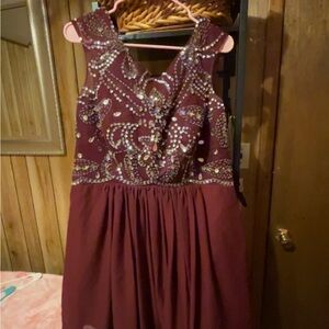 Elegant Burgundy Kids Dress